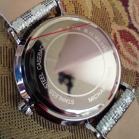 Michael Kors Addyson Silver Monogram Watch - Picture 8 of 14